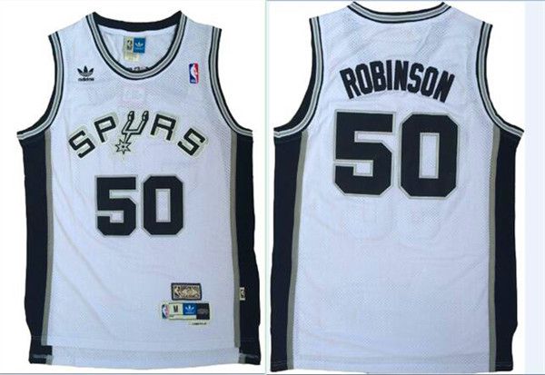 Men San Antonio Spurs 50 Robinson White Adidas NBA Jerseys